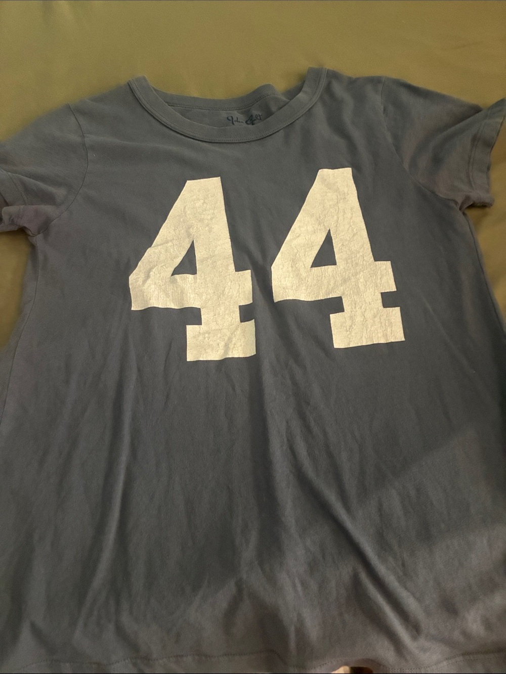 Brandy Melville Blue Tee with White '44' Graphic
